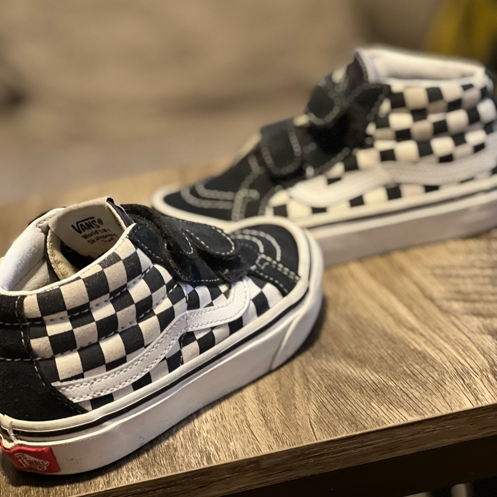 Kids VANS SK8 Blue/white,MIDS , checkers size 12